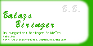 balazs biringer business card